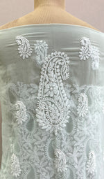 Load image into Gallery viewer, Women&#39;s Lucknowi Handcrafted Faux-Georgette Chikankari Suit Material - HONC0194833
