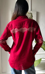 Load image into Gallery viewer, Women&#39;s Lucknowi Handcrafted Slub Cotton Chikankari Top - HONC0299115
