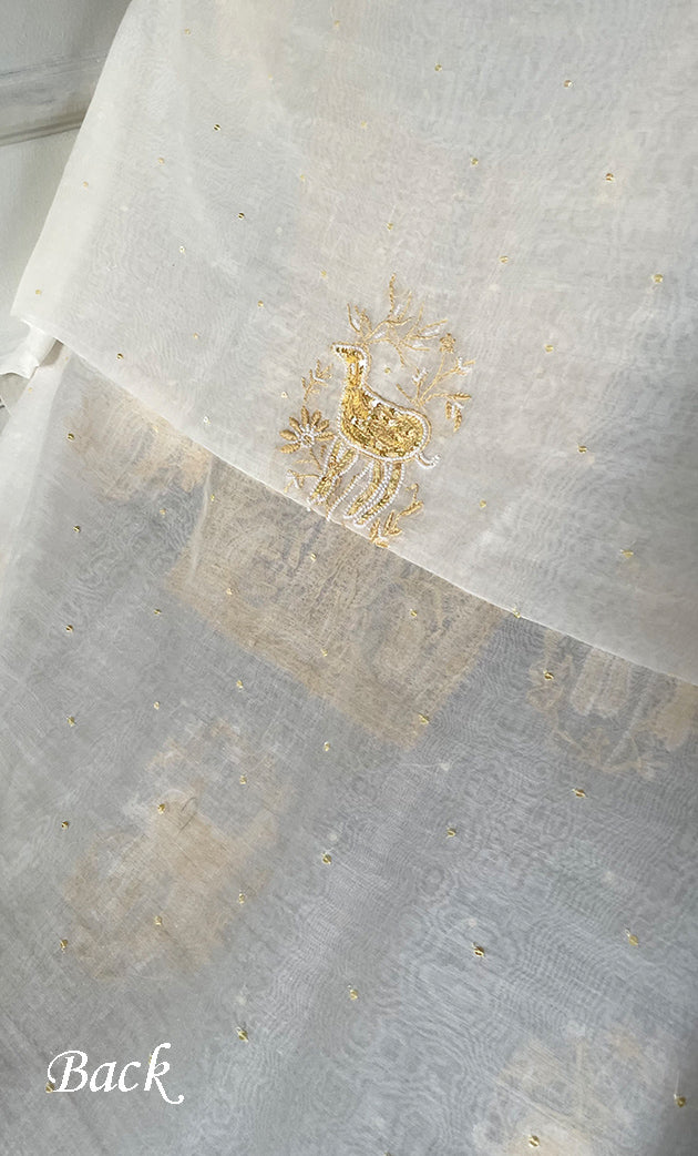 Titlee Women's Lakhnavi Handcrafted Unstitched Mul Chanderi Kurta And Dupatta Set - HONC0324068