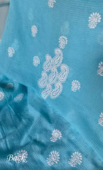 Load image into Gallery viewer, Women&#39;s Lucknowi Handcrafted Kota Cotton Chikankari Unstitched Kurta And Dupatta Set - HONC0306633
