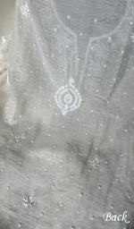Load image into Gallery viewer, Haaniya Women&#39;s Lakhnavi Handcrafted Mul Chanderi Unstitched Kurta And Dupatta Set - HONC0283626

