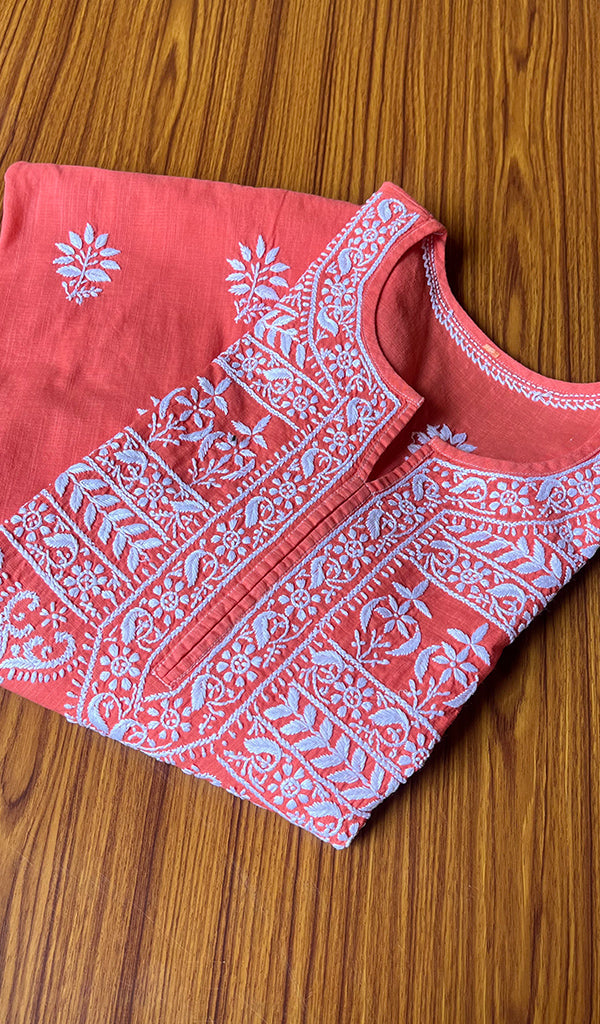 Women's Lucknowi Handcrafted Cotton Chikankari Kurti - HONC0301068