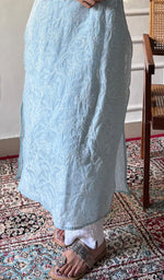 Load image into Gallery viewer, Women's Lakhnavi Handcrafted Cotton Chikankari Kurti - HONC0356971