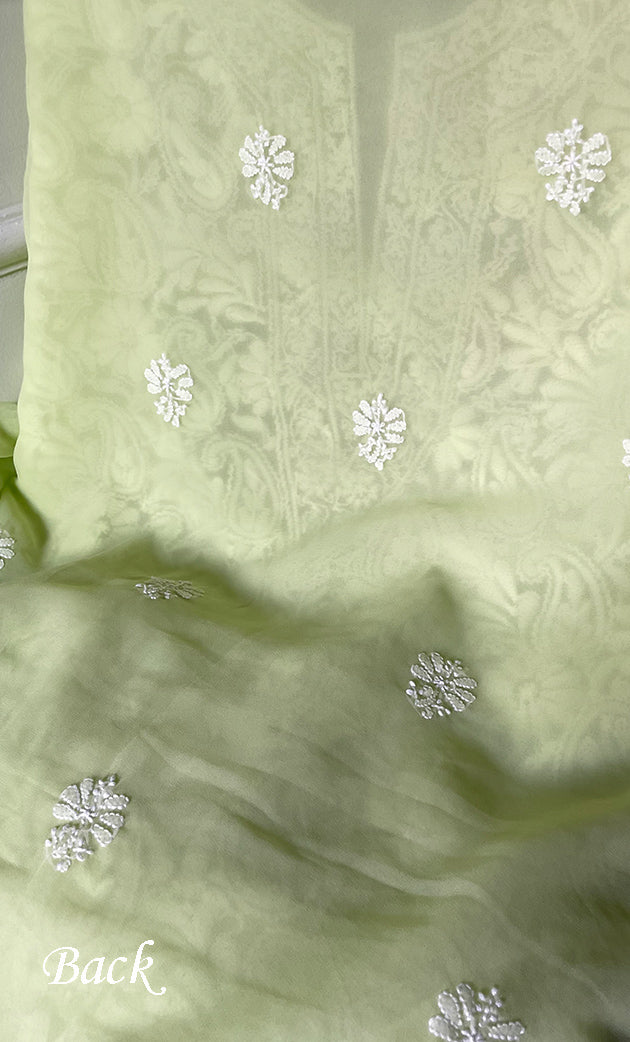 Women's Lucknowi Handcrafted Faux-Georgette Chikankari Suit Material - HONC0315340