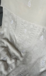 Load image into Gallery viewer, Women&#39;s Lakhnavi Handcrafted Pure Silk Georgette Chikankari Kurta And Dupatta Set- HONC0282006
