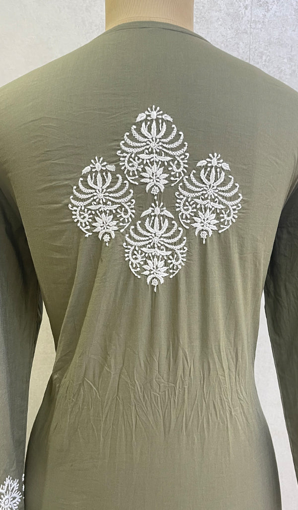 Lucknowi Handcrafted Cotton Chikankari Kurti-HONC0148368