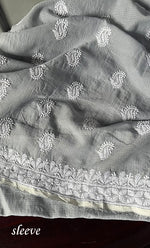 Load image into Gallery viewer, Women&#39;s Lakhnavi Handcrafted Kota Cotton Chikankari Unstitched Kurti Fabric - HONC0303998

