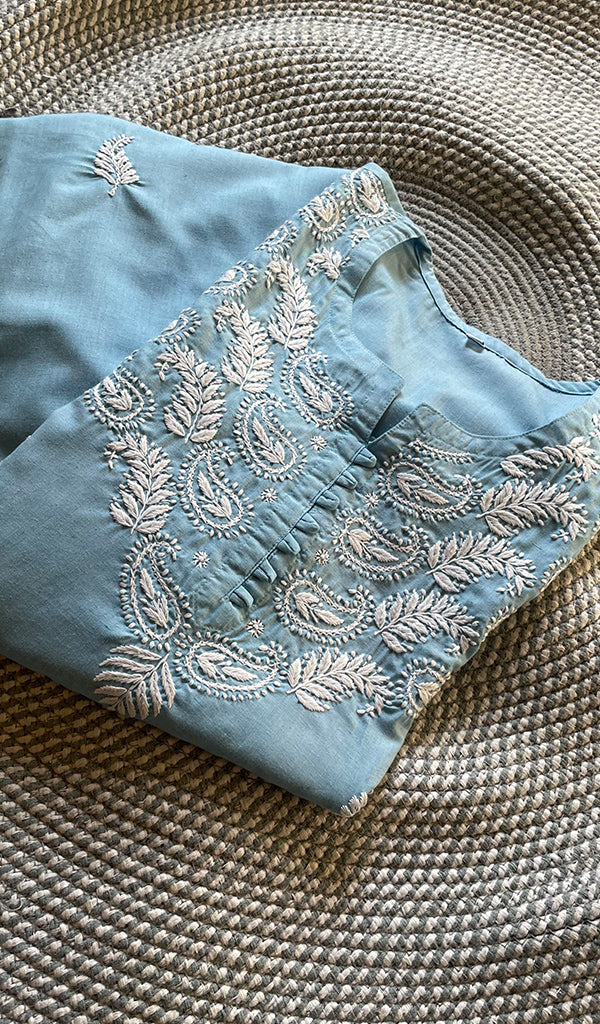 Women's Lucknowi Handcrafted Cotton Chikankari Kurti - HONC0301065