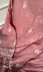 Load image into Gallery viewer, Women&#39;s Lakhnavi Handcrafted Mul Chanderi Semi -stitched Chikankari Full Suit Material - HONC0296115
