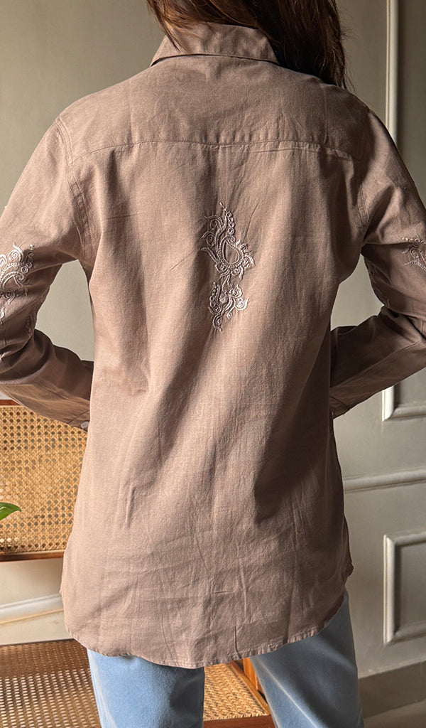 Women's Lakhnavi Handcrafted Cotton Chikankari Top - HONC0293109