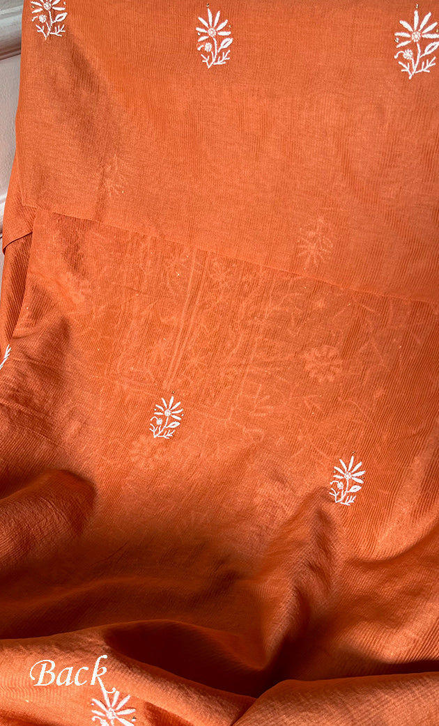 Women's Lakhnavi Handcrafted Maheshwari Mul Chanderi Kurta And Dupatta Set - HONC0275132