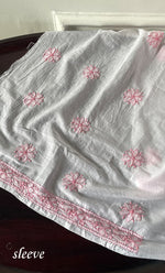 将图像加载到图库查看器中， Women's Lakhnavi Handcrafted Modal Cotton Chikankari Unstitched Kurti Fabric - HONC0325225
