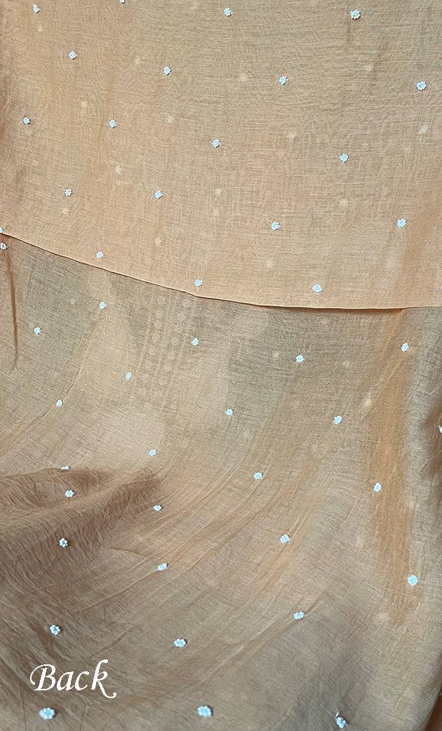 Mor Women's Lakhnavi Handcrafted Mul Chanderi Unstitched Kurta And Dupatta Set- HONC0330296