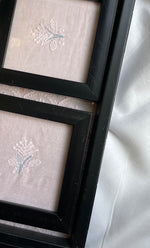 将图像加载到图库查看器中， Handcrafted Chikankari Tray with Two Coasters – Wooden Frame - HONC0332497
