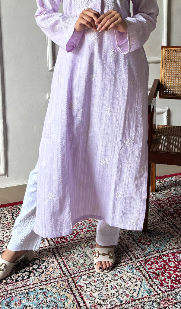 Prisha Women's Lakhnavi Handcrafted Cotton Chikankari Kurti - HONC0335229