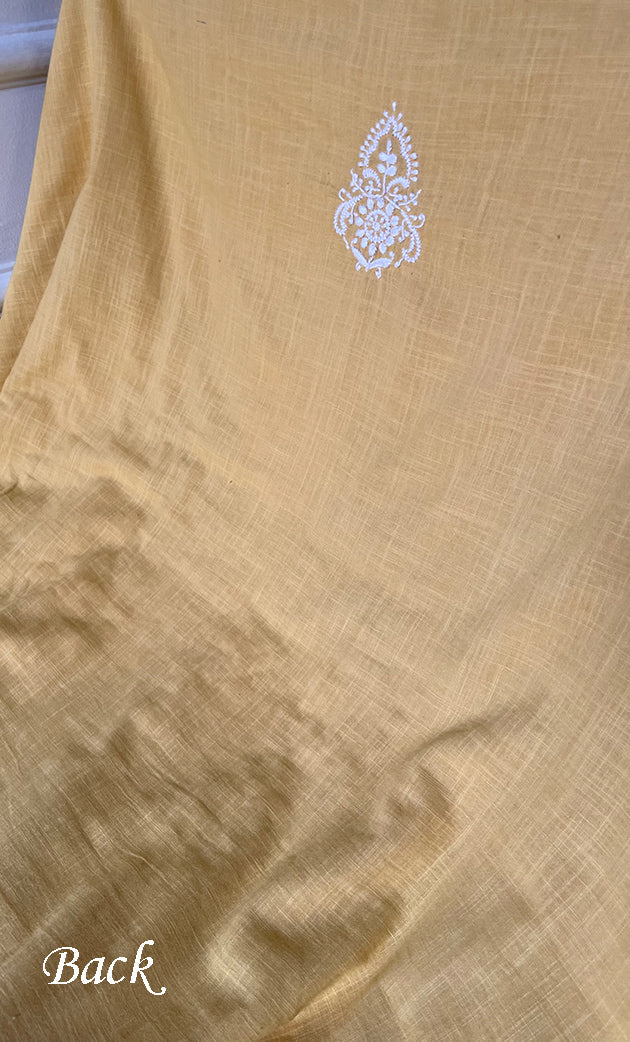 Women's Lakhnavi Handcrafted Unstitched Cotton Chikankari Suit Material - HONC0316993