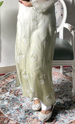 将图像加载到图库查看器中， Women's Lucknowi Handcrafted Mul Chanderi  Chikankari Kurti - HONC0329121