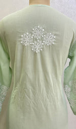 将图像加载到图库查看器中， Women&#39;s Lucknowi Handcrafted Cotton Chikankari Kurti- HONC0148372
