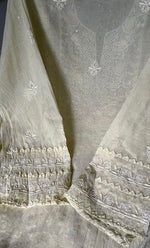将图像加载到图库查看器中， Women&#39;s Lakhnavi Handcrafted Mul Chanderi Semi - Stitched Kurta And Dupatta Set - HONC0297757
