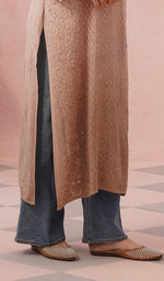 将图像加载到图库查看器中， Yusra Women's Lakhnavi Handcrafted Viscose Georgette Chikankari Kurti - HONC0566444
