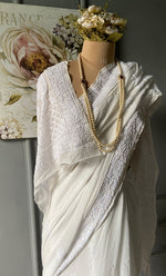 Load image into Gallery viewer, Women&#39;s Lakhnavi Handcrafted Viscose Georgette Chikankari Saree - HONC0296062
