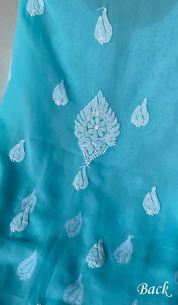 Women's Lucknowi Handcrafted Faux-Georgette Chikankari Suit Material - HONC0263007