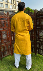 Load image into Gallery viewer, Men&#39;s Lucknowi Handcrafted Cotton Chikankari Kurta - HONC0324726
