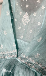 Load image into Gallery viewer, Women's Lakhnavi Handcrafted Mul Chanderi Semi - stitched Chikankari Full Suit Material - HONC0323620