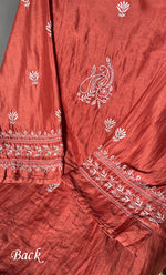 Load image into Gallery viewer, Women&#39;s Lakhnavi Handcrafted Chanderi Silk Semi - Stitched Kurta And Dupatta Set - HONC0308700
