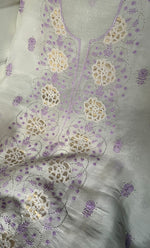 Load image into Gallery viewer, Women's Lakhnavi Handcrafted Pure Organza Chikankari Unstitched Kurta And Dupatta Set- HONC0336955