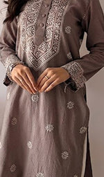 Prisha Women's Lakhnavi Handcrafted Cotton Chikankari Kurti - HONC099999
