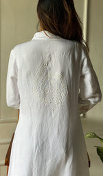 Load image into Gallery viewer, Women&#39;s Lakhnavi Handcrafted  Linen Cotton Chikankari Kurti -  HONC0301627
