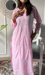将图像加载到图库查看器中， Women's Lucknowi Handcrafted Cotton Chikankari Kurti - HONC0330760