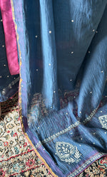 Load image into Gallery viewer, Women's Lakhnavi Handcrafted Mul Chanderi Chikankari Stitched Anarkali, Dupatta And Pant Set - HONC0328257