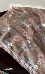 将图像加载到图库查看器中， Disha Women's Lakhnavi Handcrafted Organza Chikankari Unstitched Kurti Fabric -  HONC0332146