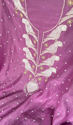 Load image into Gallery viewer, Chidiya Women&#39;s Lakhnavi Handcrafted Mul Chanderi Unstitched Kurta And Dupatta Set- HONC0323416
