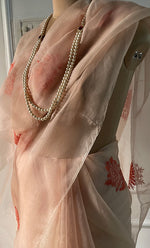 Load image into Gallery viewer, Women&#39;s Lucknowi Handcrafted Pure Organza Silk Chikankari Saree - HONC0294647
