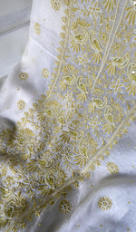 Load image into Gallery viewer, Women's Lakhnavi Handcrafted Mul Chanderi Unstitched Kurta And Dupatta Set - HONC0355844