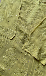 Load image into Gallery viewer, Nilofar Women&#39;s Lakhnavi Handcrafted Viscose Georgette Chikankari Anarkali - HONC0283027
