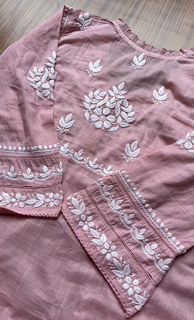 Women's Lakhnavi Handcrafted Cotton Chikankari Top -  HONC0282135