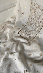 Load image into Gallery viewer, Women's Lakhnavi Handcrafted Unstitched Mul Chanderi Kurta And Dupatta Set - HONC0312943