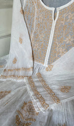 Load image into Gallery viewer, Women's Lakhnavi Handcrafted Mul Chanderi Semi - Stitched Kurta And Dupatta Set - HONC0303401