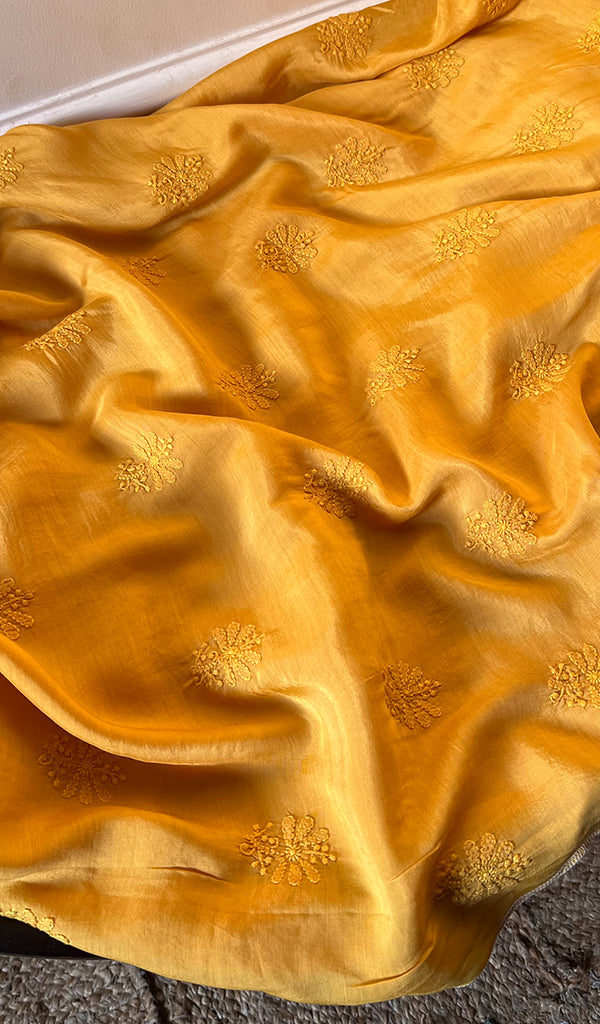 Anabia Women's Lucknowi Handcrafted Muslin Chikankari Suit Material - HONC0225493