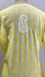 将图像加载到图库查看器中， Sona Women&#39;s Lucknowi Handcrafted Cotton Chikankari Kurti - HONC0203617
