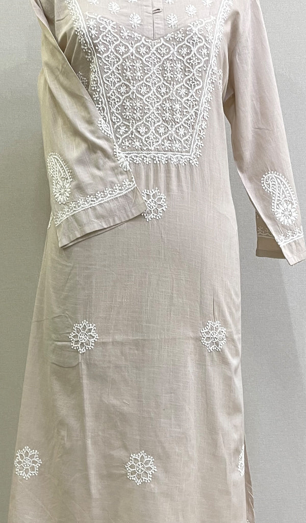 Women's Lucknowi Handcrafted Cotton Chikankari Kurti -  HONC0213269