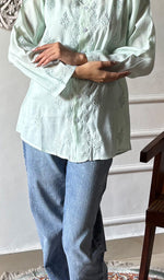 Load image into Gallery viewer, Bhumika Women's Lakhnavi Handcrafted Cotton Chikankari Top - HONC0346340