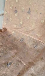 Load image into Gallery viewer, Women's Lakhnavi Handcrafted Mul Chanderi Unstitched Chikankari Full Suit - 3