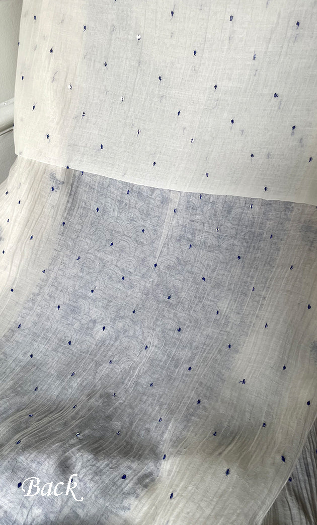 omen's Lakhnavi Handcrafted Mul Chanderi Unstitched Kurta And Dupatta Set - HONC0321262