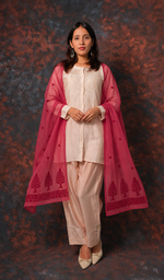 Women's Lucknowi Handcrafted Cotton Chikankari Dupatta - HONC0306251