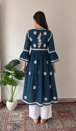 Women's Lucknowi Handcrafted Cotton Chikankari Kurti - HONC0114359